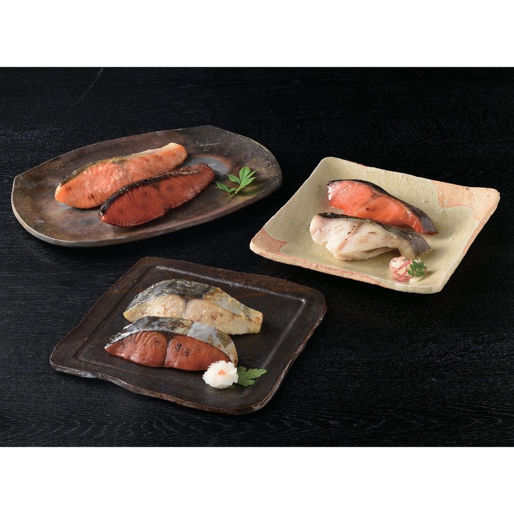 銀ダラ・紅鮭・鰆（サワラ）西京漬・味醂漬詰合せ 6種 計15袋 賞味期限：出荷日より冷凍90日